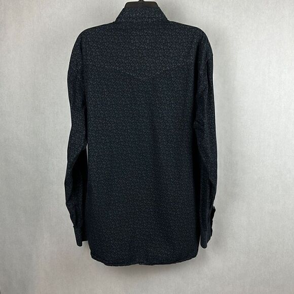 Larry Mahan Cowboy Collection Button Down Shirt Snaps Black Size XL - Picture 7 of 11